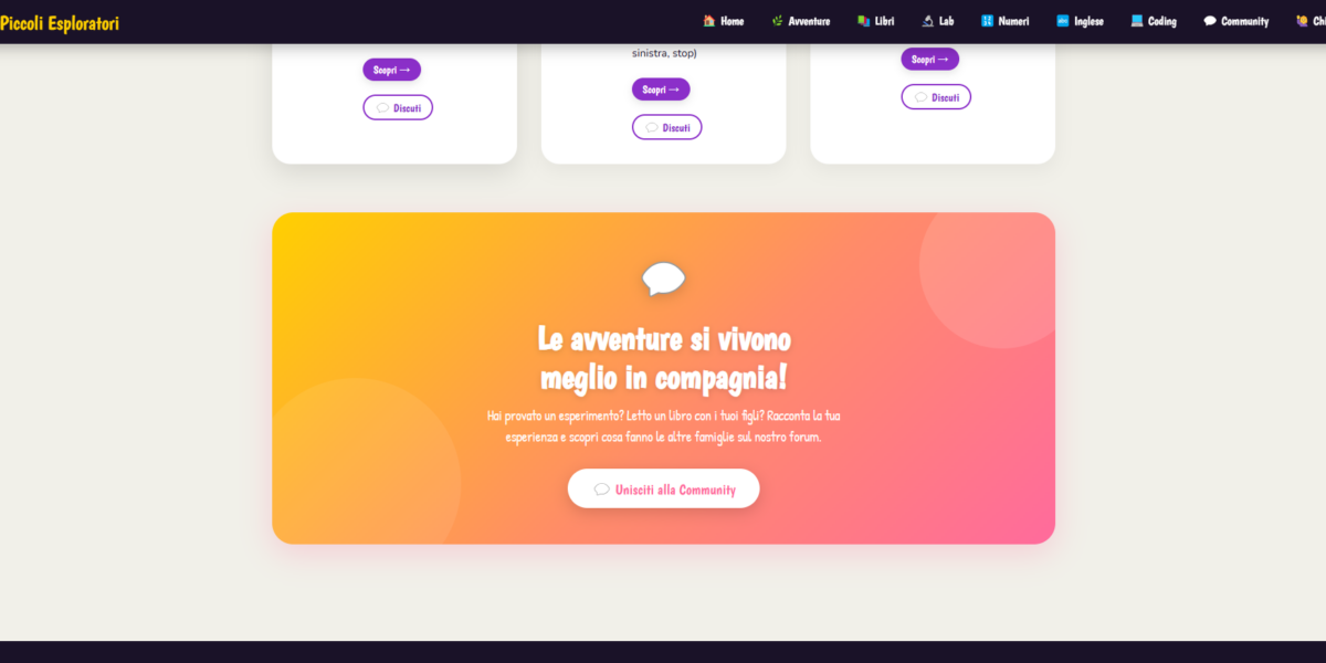 Nasce la Community di Piccoli Esploratori!